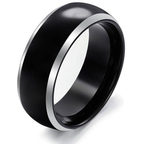 Comfort Fit Black Pure Tungsten Ring - Size 13 / Z+1