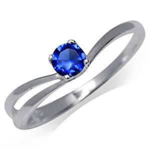 0.30ct Sapphire Blue CZ 925 Sterling Silver Ring. Size 6 / M / 16.3mm