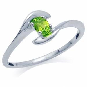 0.21ct Peridot Green CZ 925 Sterling Silver Ring. Size 7 / O / 17.3mm