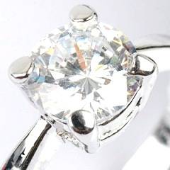 Sparkling 0.50 Carat Cr. Diamond Solitaire Engagement Ring. Size 8/Q
