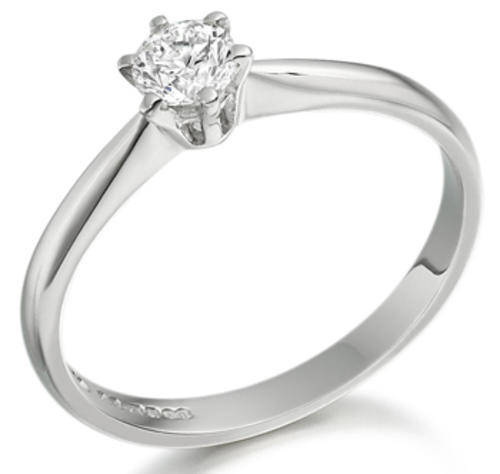 0.32 carat Cr. Diamond Brilliant Solitaire Engagement ring. Size 7.5[P]