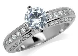 ULTIMATE BEAUTY! Synth Diamond Encrusted Engagement Ring 9[S]