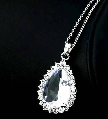 BIG n BOLD 18ct White Gold Plated CZ Accent Necklace
