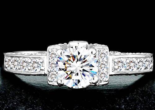 Sensational Micro Pave cr.Diamond engagement / wedding Ring* Size 7[O]