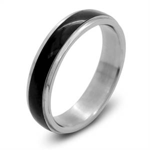 Black Smooth Fit Authentic Stainless Steel Ring* Size 12 [Y]