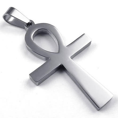 Solid Stainless Steel Egyptian Ankh Cross Necklace