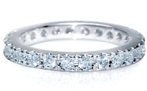 EXQUISITE! White Cubic Full Eternity Band STERLING SILVER, Size 8.5 / Q+