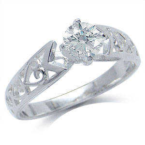 *** SIZE 5 / L *** Victorian 0.40ct White Topaz Ring in Authentic Solid Silver 925