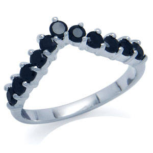 Size 8 / Q - Brand New Gorgeous 0.88ct Opaque Black CZ .925 Solid Silver Ring