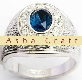 Size 8 / Q - Brand New Awesome 2.80ct Sapphire & Diamond CZ 18krgp Ring