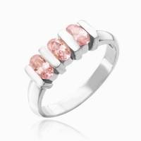 Size 8 / Q - Brand New Beautiful 0.75ct Light Pink Topaz .925 Solid Silver Ring