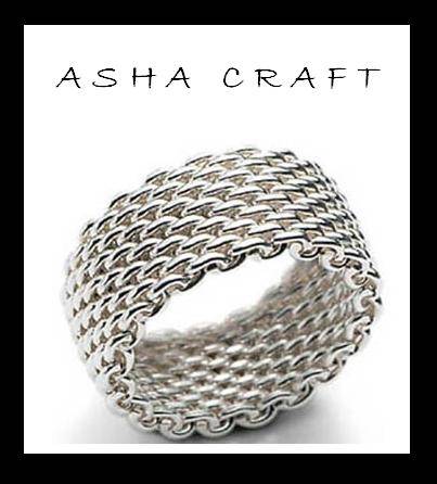 Size 8 / Q - Brand New Silver HSE Gorgeous Mesh Weave Ring