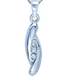 Brand New White CZ .925 Solid Sterling Silver Pendant