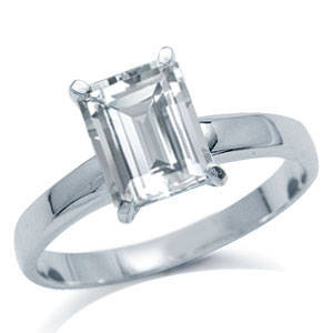 Size 7 / O - Brand New Beautiful 1.50ct White CZ .925 Solid Silver Ring