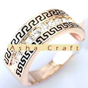 Breathtaking Brand New Ring with White CZ Beautifully Crafted in 18K Rose Gold/Jewellers Brass