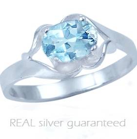 Attractive Brand New Genuine 0.75ctw Blue Topaz Ring Beautifully Crafted in 925 Sterling Silver