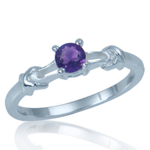 Stunning 0.20ct Genuine Amethyst Ring designed in 925 Sterling Silver - Size 6 / M