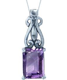 Brand New Necklace With 0.50ct Amethyst Pendant Crafted in 925 Sterling silver