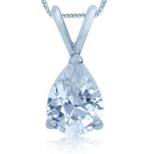 Brand New 0.75ct Diamond White Pear CZ in 925 Sterling Silver (5063)