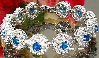LAST ONE!! Brand New Swiss Blue & White CZ 18krgp Tennis Bracelet