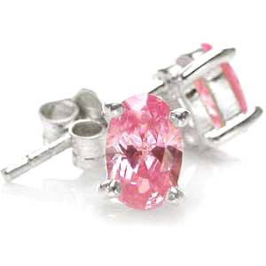 COOL Brand New Earrings With 1.00ctw Pink CZ in 925 Sterling Silver