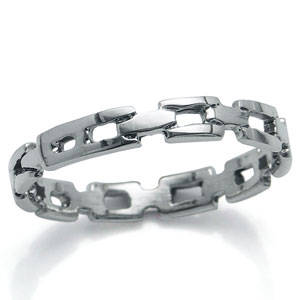 Size 12 / Z - ASHA CRAFT - 4MM Sterling Silver Link Eternity Men's Ring
