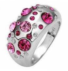 Size 8 / Q - Breathtaking 2.25ct Pink CZ Ring in 18kgp (9139)