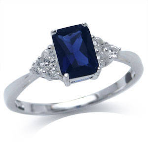 Size 5 / K - Stunning Cr. Sapphire & Topaz 925 Sterling Silver Engagement Ring (9088)