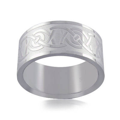 ASHA CRAFT - 8.5g Stainless Steel Tribal Design Ring Size 8 / Q