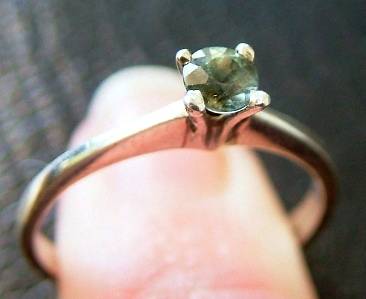 [R3480.35] ASHA CRAFT - 100% REAL 9ct White Gold Genuine Green Ceylon Sapphire Ring [IN STOCK!]