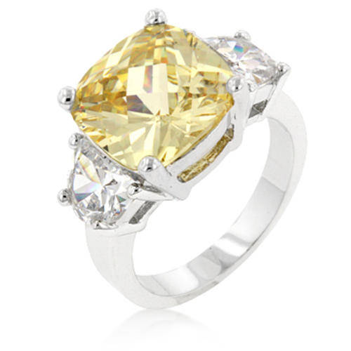 Stunning Ring with Jonquil Centre CZ - Size 7