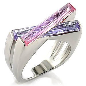 "Glamorous" Frosted Candy Dress Ring - Size 8