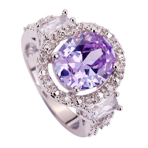 Silver Tourmaline White Topaz Ring - Size 8