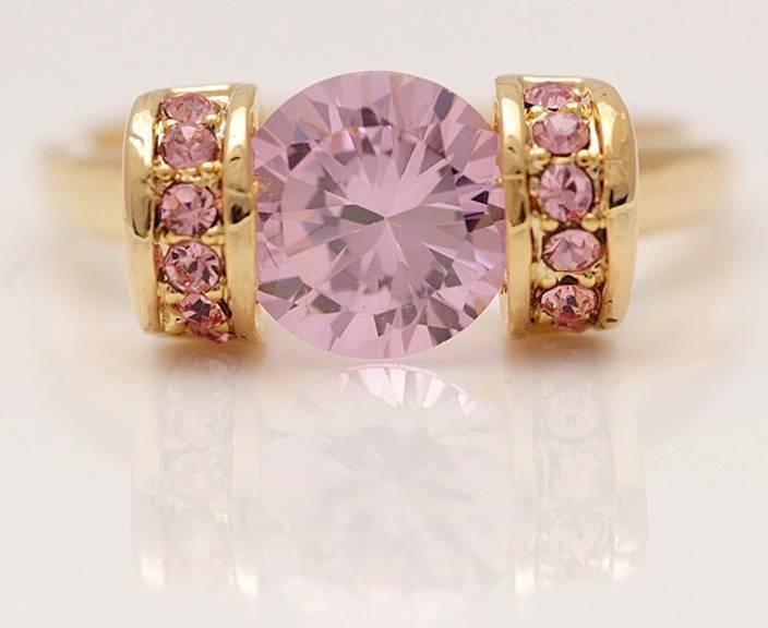 Pink Sapphire Engagement Ring - Size 7.5