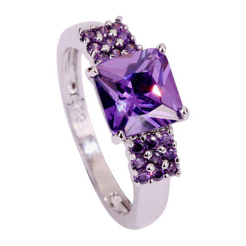 Peridot & Morganite Gems Princess Cut Ring - Size 8