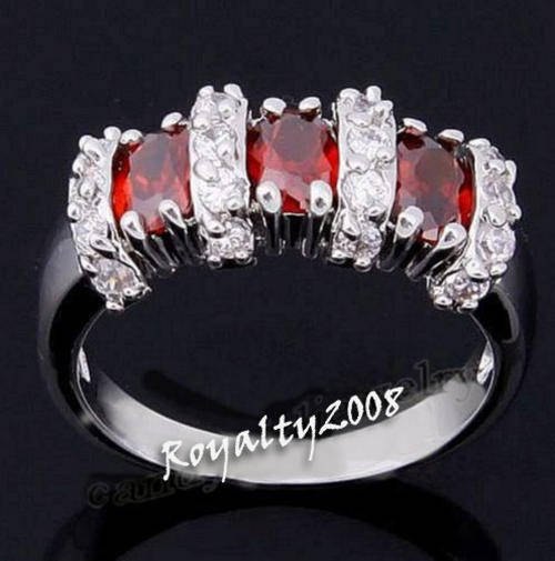 Simulated Ruby Dress Ring - Size 8