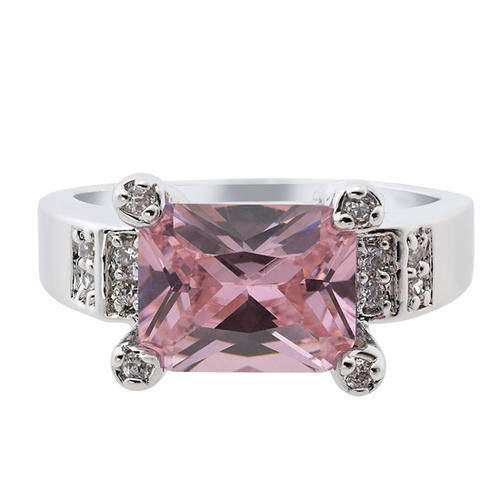 Pink Sapphire Dress Ring - Size  7