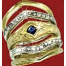 Stunning*** Cr Blue Sapphire Trip Set Ring - Size 9