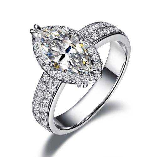 Silver Filled White Topaz Engagement Ring - Sz 9