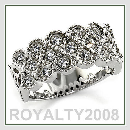 Bezel Clear Cluster Swarovski Crystal Ring - Size 9