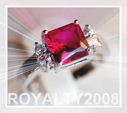 Stunning Ruby and White Sapphire Ring - SIze 7