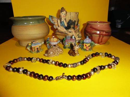FUN BRIC A BRAC - WADE, VASES, PEARL NECKLACE etc>