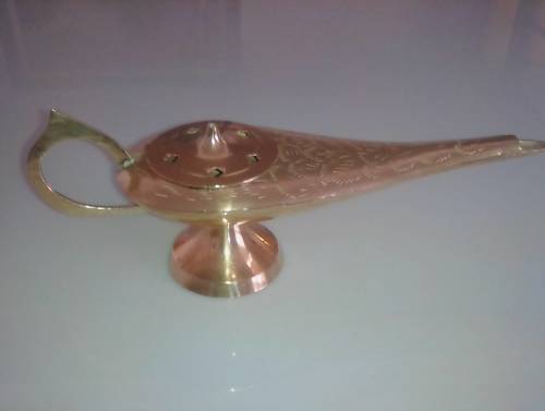 Indian brass genie oil lamp
