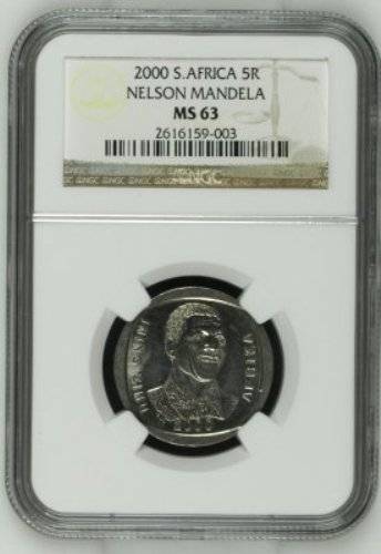 ***MS63*** SMILEY MANDELA 2000 R5 NGC GRADED ***MS63*** 3 COINS AVAILABLE