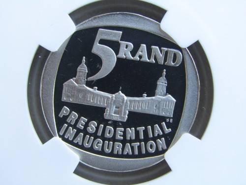 PROOF 1994 PRESIDENTIAL INAUGURATION R5 : NGC GRADED PF69 ULTRA CAMEO : HAS PARTIAL STEPS