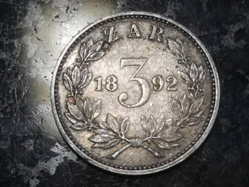 ***ZAR 1892 THREEPENCE NGC GRADED AU58***
