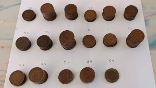***UNION OF SOUTH AFRICA*** MIXED LOT OF 159 QUARTER PENNIES 1942 TO 1959***