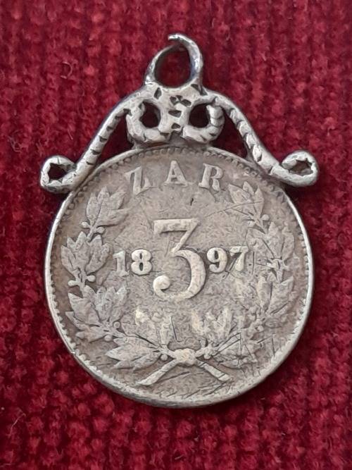 1897 ZAR Oom Paul tree pence Pendant
