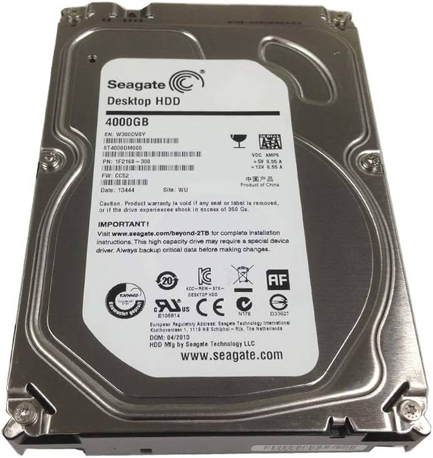 Seagate HDD 4TB Sata 6GB/s 64MB Cache 3.5` Internal Bare Drive (Renewed)