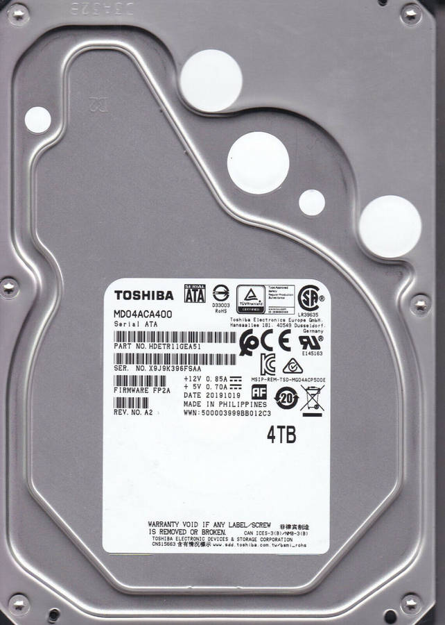 Toshiba HDD 3.5` Internal Bare Drive 4000GB (Renewed)